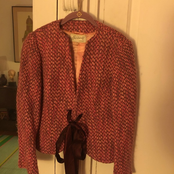 Vintage Harrods of London pink tweed jacket - Picture 2 of 2